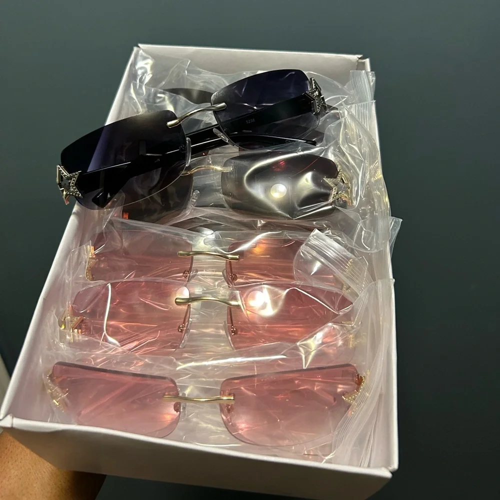 Unisex Y2K Rimless Star Metal Sunglasses